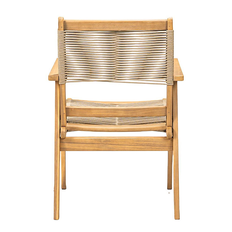 COFFEE Dining Armchair Acacia Natural, Rope Wicker Beige