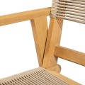 COFFEE Dining Armchair Acacia Natural, Rope Wicker Beige