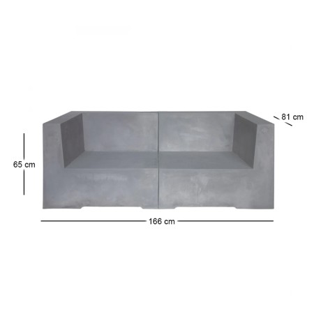 CONCRETE 2-Seat Sofa Cement Grey