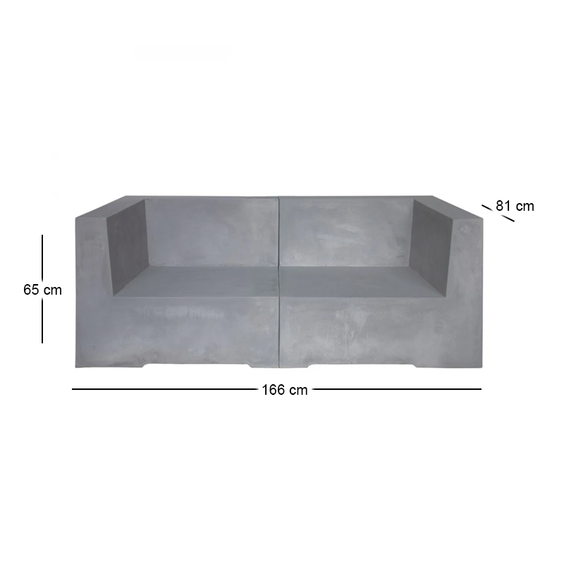 CONCRETE 2-Seat Sofa Cement Grey