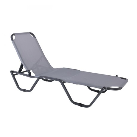 CRETA Alu Anthracite Lounger, Grey Textilene