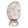 Πολυθρόνα φωλιά Crown wicker χρώμα μπεζ - μαξιλάρια χρώμα λευκό 85x78x147εκ.