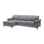 CYRIL Left Facing Corner Sofa, Grey Corduroy Fabric