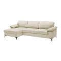 CYRIL Left Facing Corner Sofa, Beige Corduroy Fabric