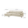 CYRIL Left Facing Corner Sofa, Beige Corduroy Fabric