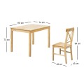 DAILY Set K/D (Table 118x74+4 Chairs) Natural Pine