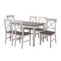DAILY Set K/D (Table 150x90+6 Chairs) White/Dark Oak