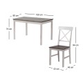 DAILY Set K/D (Table 150x90+6 Chairs) White/Dark Oak