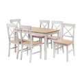 DAILY Set K/D (Table 150x90+6 Chairs) White/Natural