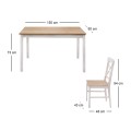 DAILY Set K/D (Table 150x90+6 Chairs) White/Natural