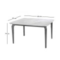 DALIN Table 130x80cm Dark Grey Wood/Sintered Stone White Marble