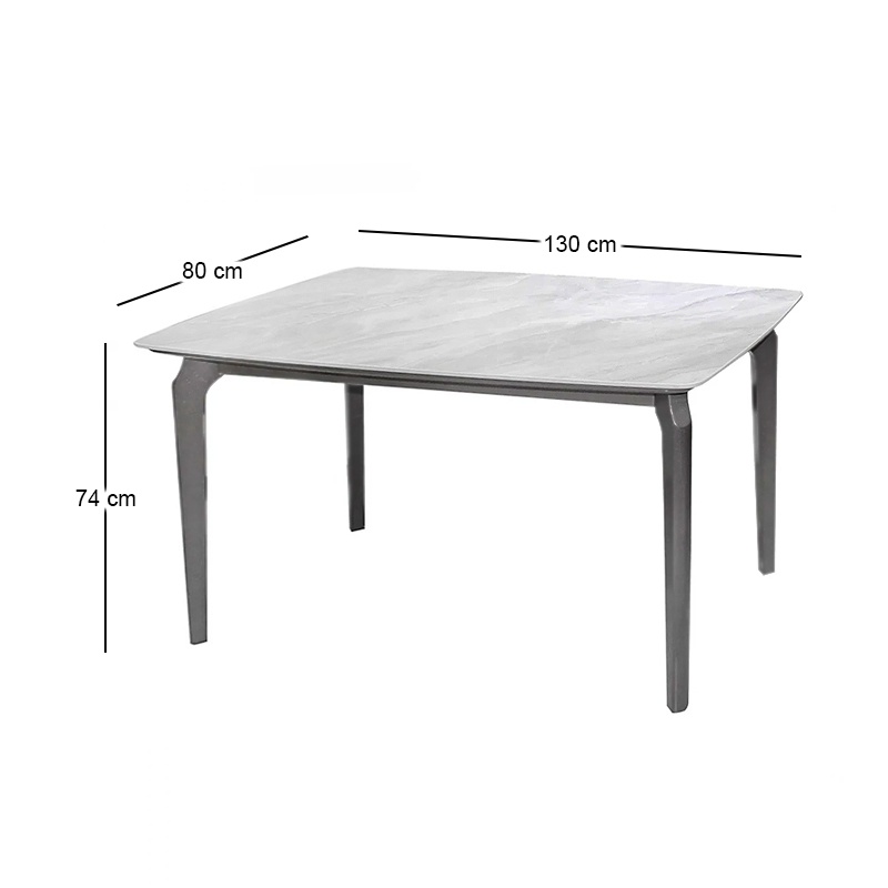 DALIN Table 130x80cm Dark Grey Wood/Sintered Stone White Marble
