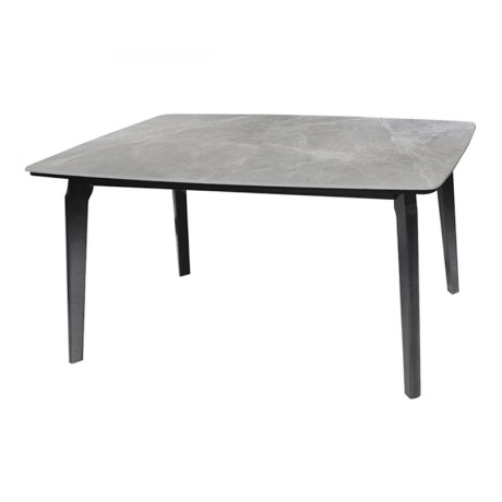 DALIN Table 130x80cm Black Wood/Sintered Stone Grey Marble
