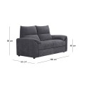 DALLAS 2-Seater Sofa Grey Fabric