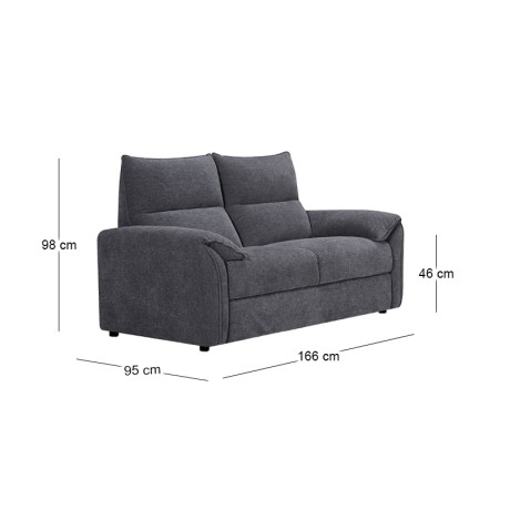 DALLAS 2-Seater Sofa Grey Fabric