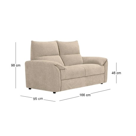DALLAS 2-Seater Sofa Beige Fabric