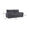 DALLAS 3-Seater Relax Sofa Grey Fabric