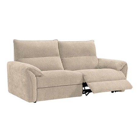 DALLAS 3-Seater Relax Sofa Beige Fabric