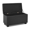 DENISE Storage Ottoman Pu Black 88x43x45