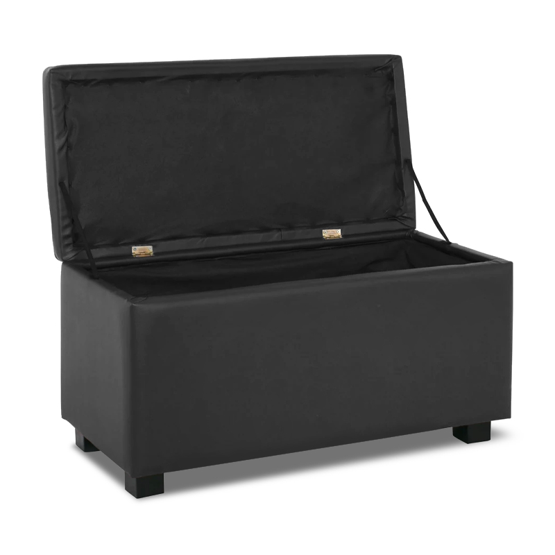 DENISE Storage Ottoman Pu Black 88x43x45