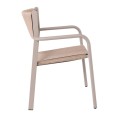 DENVER Πολυθρόνα Dining Στοιβαζόμενη, Αλουμίνιο - Rope Wicker Μπεζ 56x58x82cm