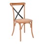 DESTINY Chair Metal Cross, Beech Natural, Rattan Seat
