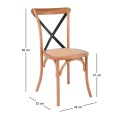 DESTINY Chair Metal Cross, Beech Natural, Rattan Seat