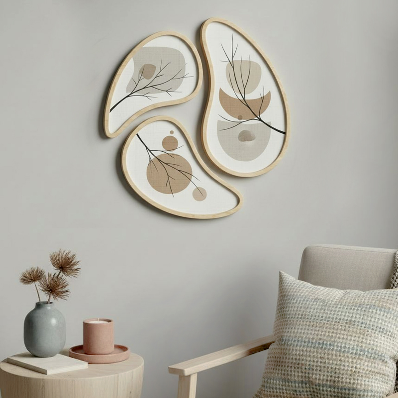 Filo Megapap Wall decoration set of 5 pieces wooden - Mdf natural color