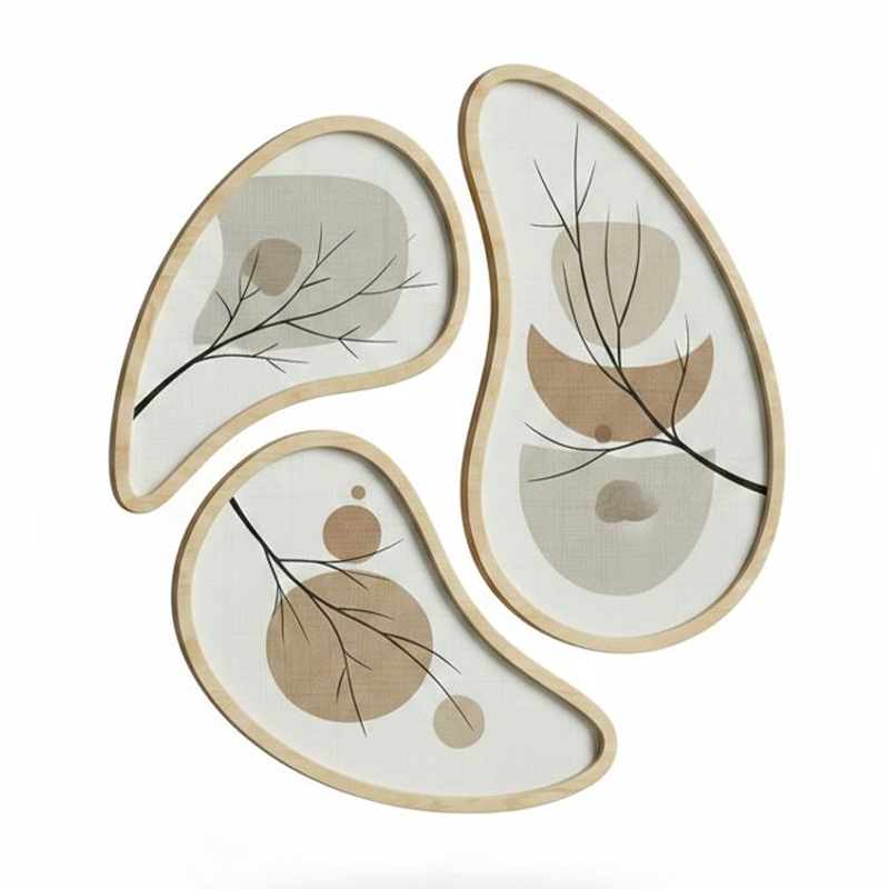 Filo Megapap Wall decoration set of 5 pieces wooden - Mdf natural color