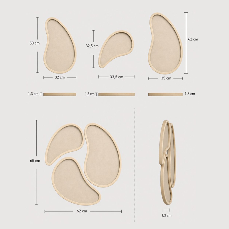 Filo Megapap Wall decoration set of 5 pieces wooden - Mdf natural color