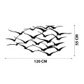 Herd of Birds Megapap metal art in black color 120x55cm.