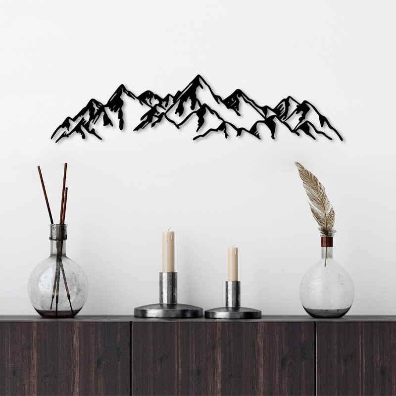 Mountain Megapap metal wall art in black color 47x40cm.