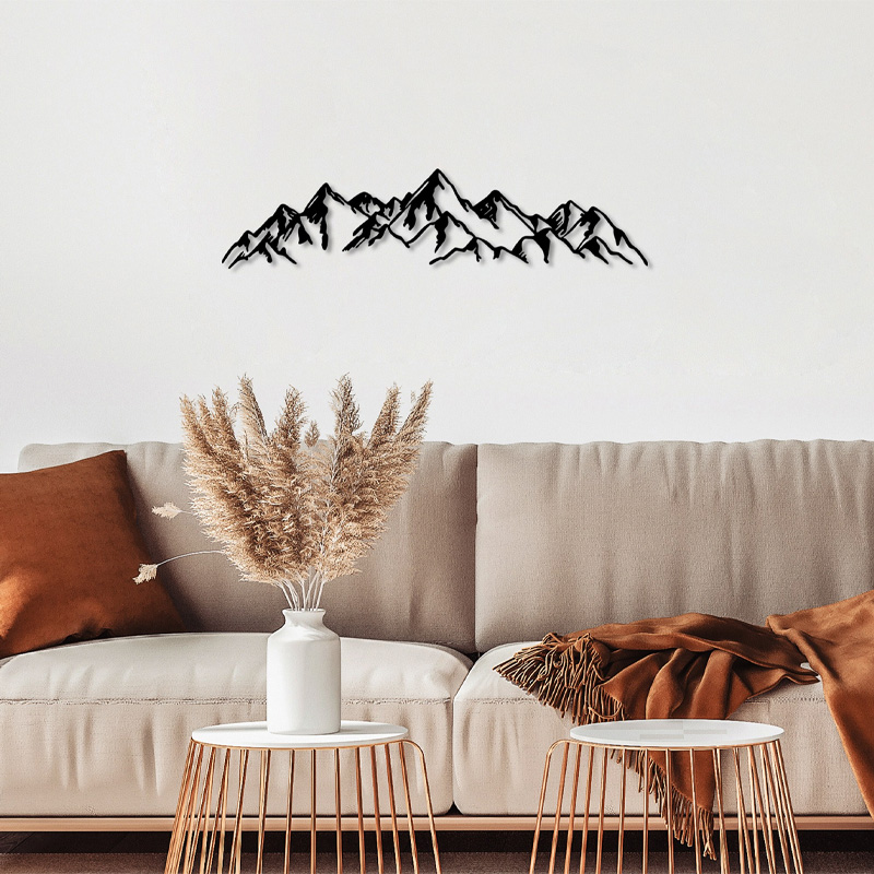 Mountain Megapap metal wall art in black color 47x40cm.