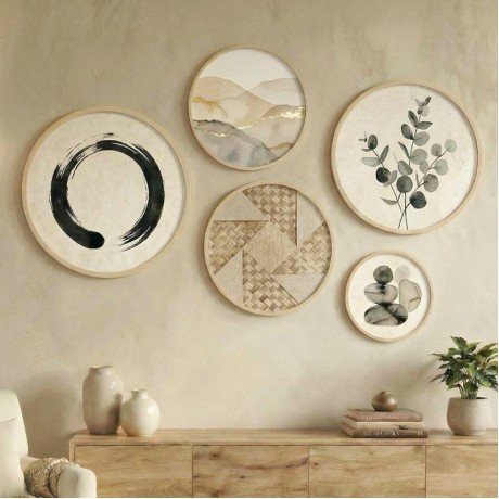 Nima Megapap Wall decoration set of 5 pieces wooden - Mdf natural color