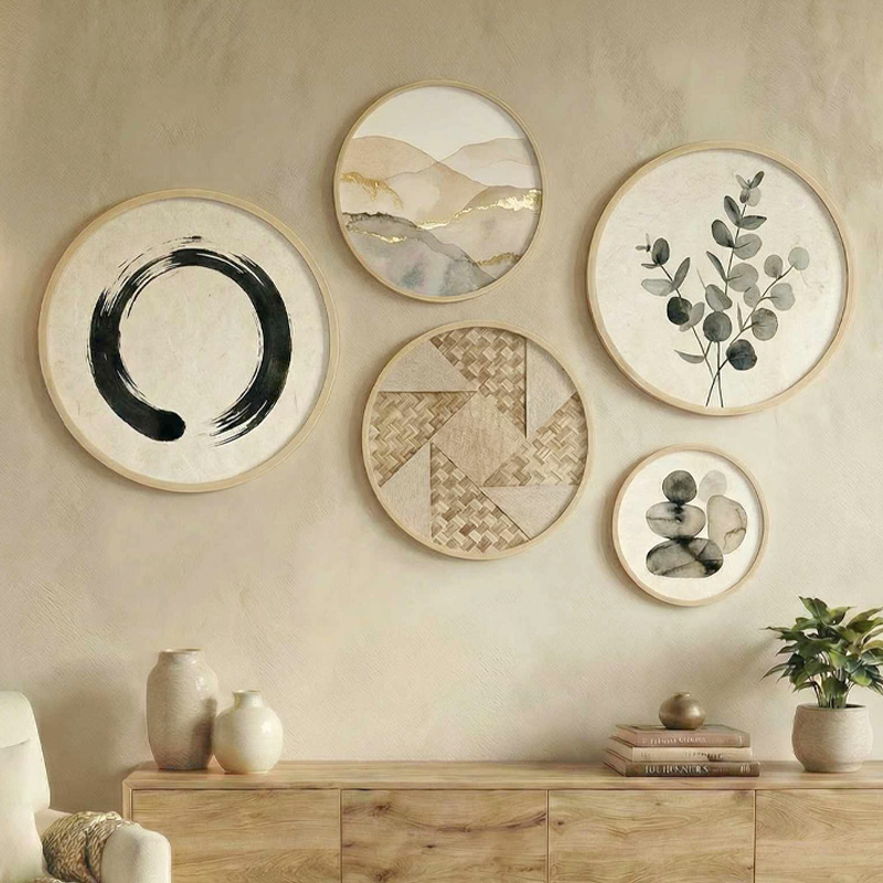Nima Megapap Wall decoration set of 5 pieces wooden - Mdf natural color