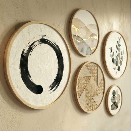 Nima Megapap Wall decoration set of 5 pieces wooden - Mdf natural color