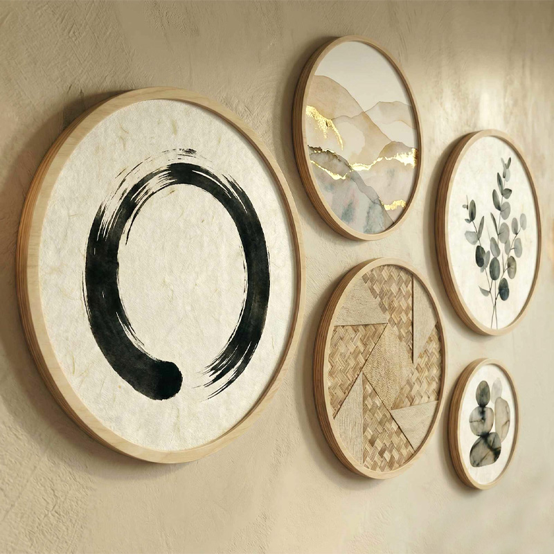 Nima Megapap Wall decoration set of 5 pieces wooden - Mdf natural color