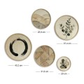Nima Megapap Wall decoration set of 5 pieces wooden - Mdf natural color