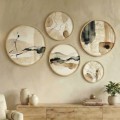 Nima Megapap Wall decoration set of 5 pieces wooden - Mdf natural color