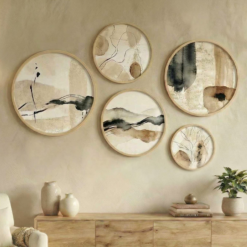 Nima Megapap Wall decoration set of 5 pieces wooden - Mdf natural color