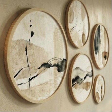 Nima Megapap Wall decoration set of 5 pieces wooden - Mdf natural color