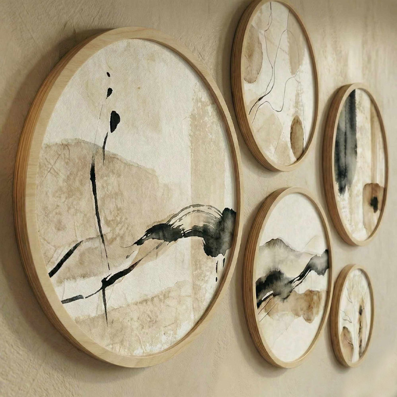 Nima Megapap Wall decoration set of 5 pieces wooden - Mdf natural color