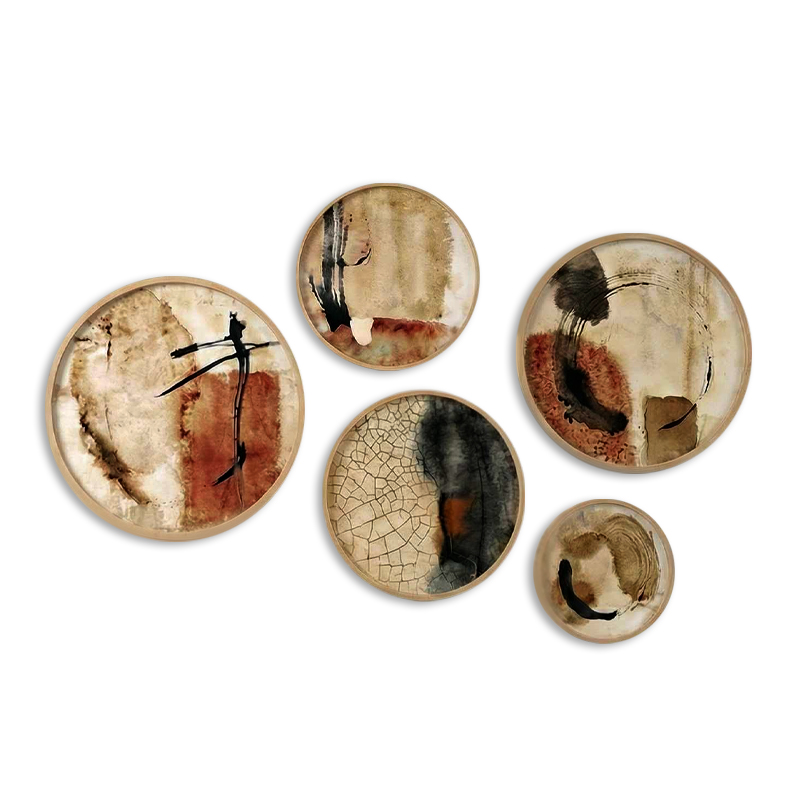 Nima Megapap Wall decoration set of 5 pieces wooden - Mdf natural color