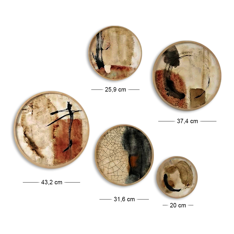 Nima Megapap Wall decoration set of 5 pieces wooden - Mdf natural color