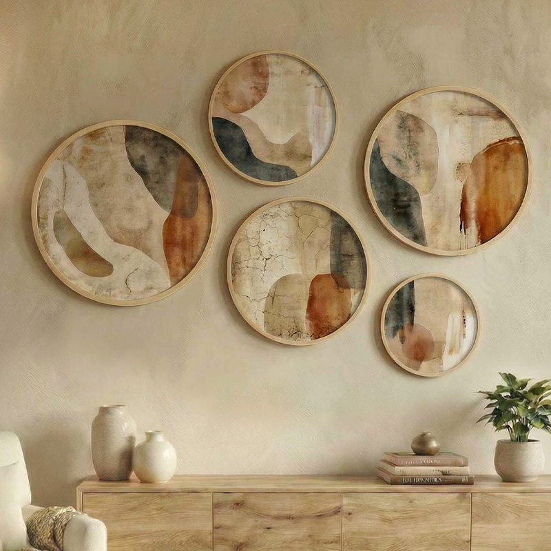 Nima Megapap Wall decoration set of 5 pieces wooden - Mdf natural color