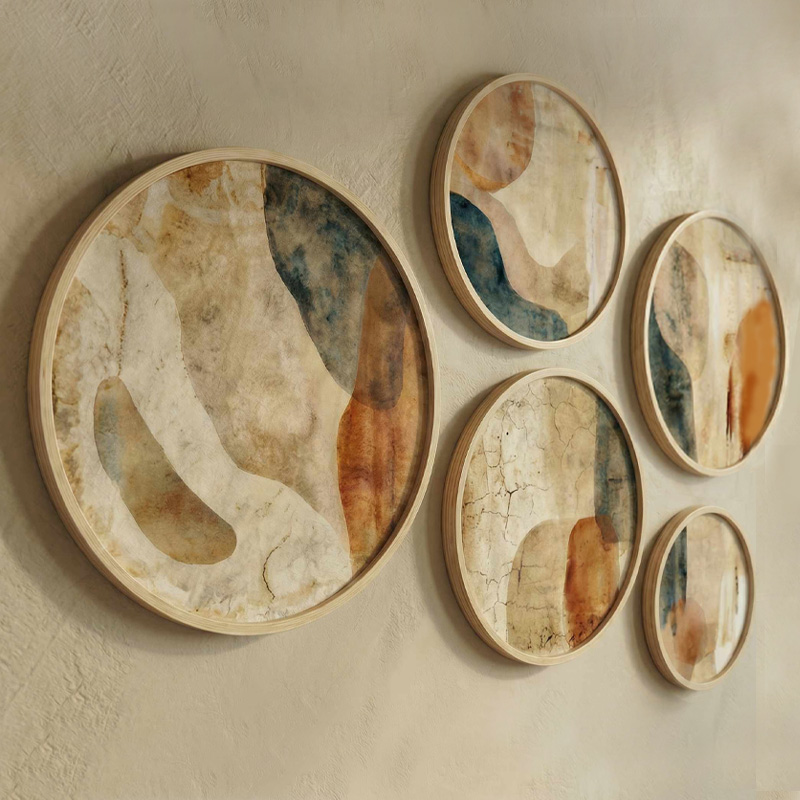 Nima Megapap Wall decoration set of 5 pieces wooden - Mdf natural color