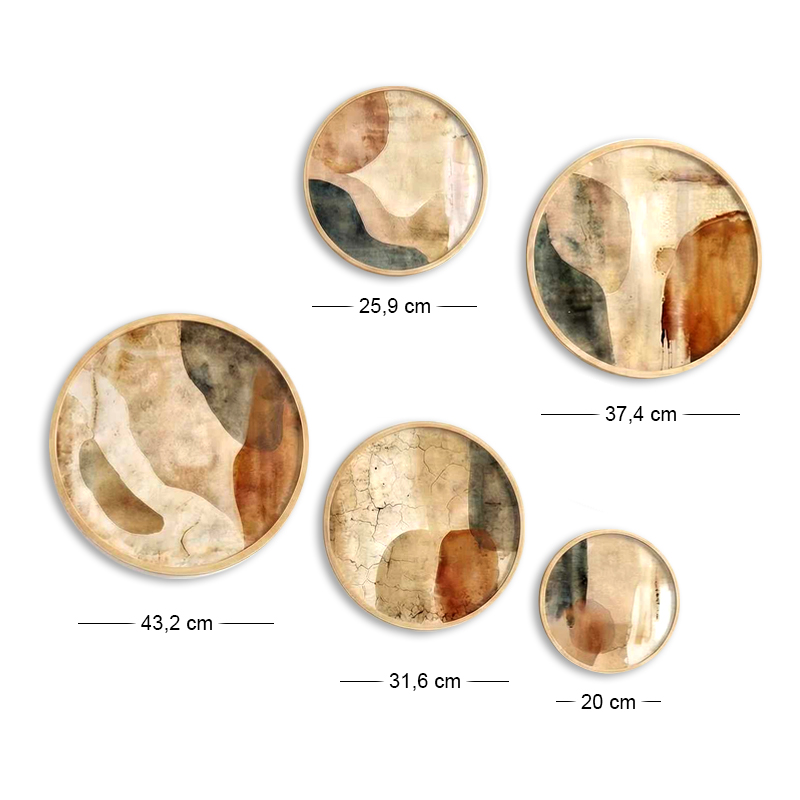 Nima Megapap Wall decoration set of 5 pieces wooden - Mdf natural color