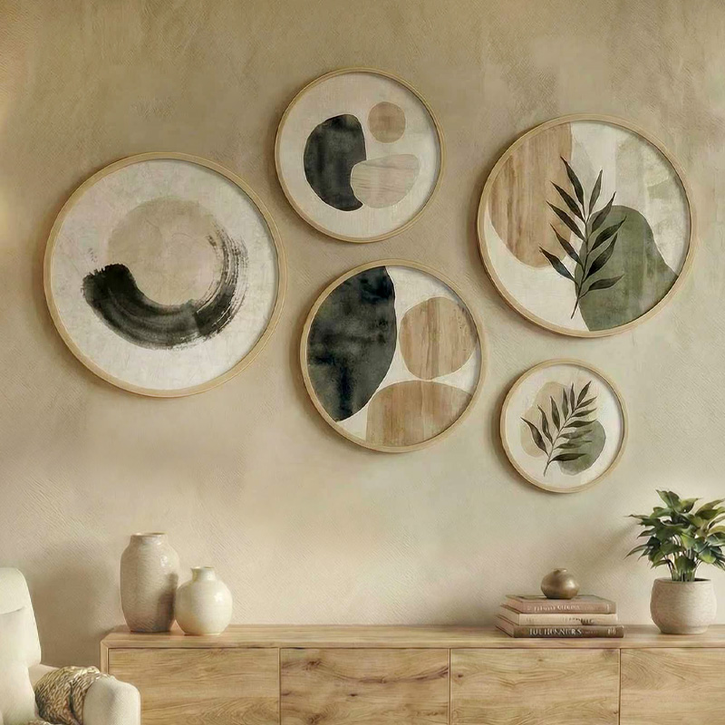 Nima Megapap Wall decoration set of 5 pieces wooden - Mdf natural color