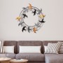 Spiral Flock Megapap metal wall art in black - bronze - silver color 87x5x87cm.