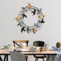 Spiral Flock Megapap metal wall art in black - bronze - silver color 87x5x87cm.